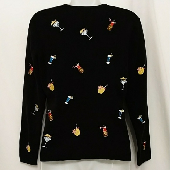 Vintage Embroidered Tropical Drink Cardigan - Picture 3 of 8